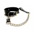 Черный ошейник с поводком из эко-кожи Черный ошейник с поводком из эко-кожи