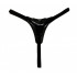 Черные лаковые трусики-стринги с бантиком Черные лаковые трусики-стринги с бантиком