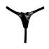 Черные лаковые трусики-стринги с бантиком Черные лаковые трусики-стринги с бантиком