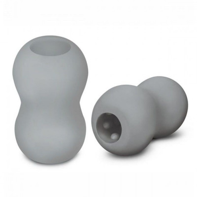 Серый двусторонний мастурбатор MINI DOUBLE BUBBLE Серый двусторонний мастурбатор MINI DOUBLE BUBBLE