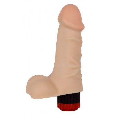 Телесный реалистичный вибратор с мошонкой - 16,5 см. Телесный реалистичный вибратор с мошонкой - 16,5 см.