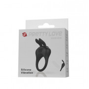 Черное эрекционное кольцо с вибрацией Davion