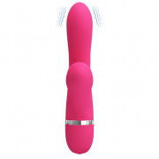 Розовый вибратор Willow с вакуумной стимуляцией клитора - 20,4 см.