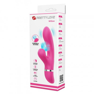 Розовый вибратор Willow с вакуумной стимуляцией клитора - 20,4 см. Розовый вибратор Willow с вакуумной стимуляцией клитора - 20,4 см.