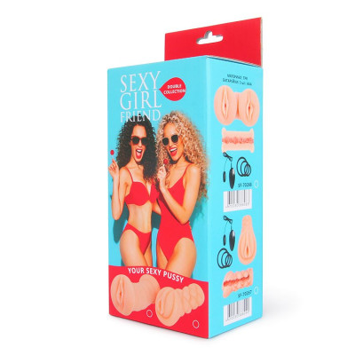 Телесный вибромастурбатор-вагина с комплектом эрекционных колец Телесный вибромастурбатор-вагина с комплектом эрекционных колец