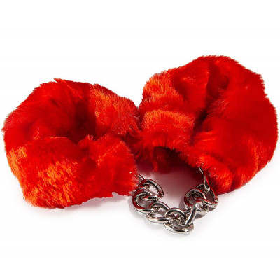 Наручники с красным искусственным мехом Наручники с красным искусственным мехом