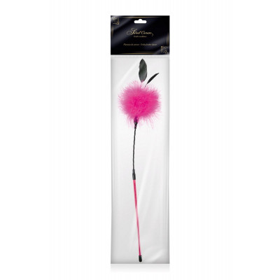 Хлыст с розовым помпоном и перьями - 50 см. Хлыст с розовым помпоном и перьями - 50 см.