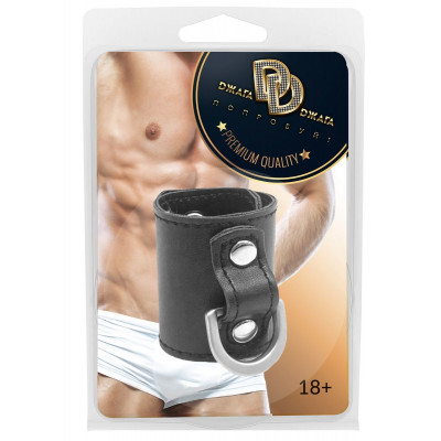 Черный бандаж на пенис и мошонку с D-образным кольцом Черный бандаж на пенис и мошонку с D-образным кольцом
