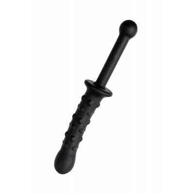 Черный двусторонний фаллоимитатор из силикона - 24,5 см. Черный двусторонний фаллоимитатор из силикона - 24,5 см.