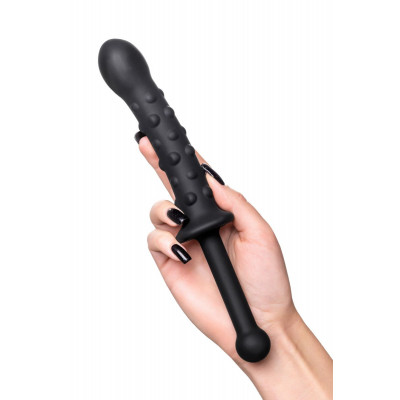 Черный двусторонний фаллоимитатор из силикона - 24,5 см. Черный двусторонний фаллоимитатор из силикона - 24,5 см.