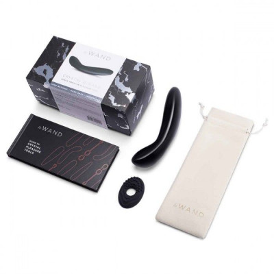 Массажер для G-точки Le Wand Crystal G-Wand из черного обсидиана Массажер для G-точки Le Wand Crystal G-Wand из черного обсидиана
