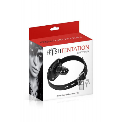 Черный кляп-фаллос с замком Черный кляп-фаллос с замком