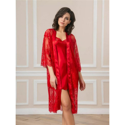Соблазнительный кружевной пеньюар с поясом Соблазнительный кружевной пеньюар с поясом