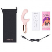 Розовый вибромассажер с двумя моторами Le Wand XO - 19 см.