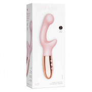 Розовый вибромассажер с двумя моторами Le Wand XO - 19 см.