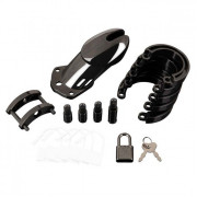 Черная акриловая клетка целомудрия для члена с замком