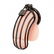 Черная металлическая клетка для члена с замком