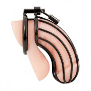 Черная металлическая клетка для члена с замком