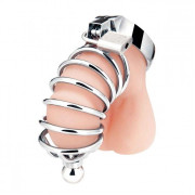 Серебристая клетка для члена Urethral Play Cage