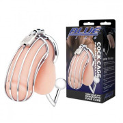 Серебристая металлическая клетка с анальным стимулятором Cock Cage