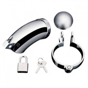 Серебристая сплошная клетка для фаллоса Total Submission Cage