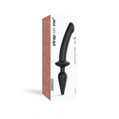 Черный двусторонний фаллоимитатор Strap-On-Me Dildo Plug-In Switch size S Черный двусторонний фаллоимитатор Strap-On-Me Dildo Plug-In Switch size S