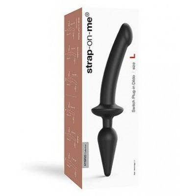 Черный двусторонний фаллоимитатор Strap-On-Me Dildo Plug-In Switch size L Черный двусторонний фаллоимитатор Strap-On-Me Dildo Plug-In Switch size L
