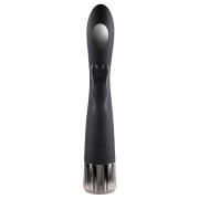 Черный вибростимулятор-кролик Heat Up  Chill - 24,13 см.