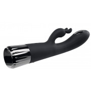 Черный вибростимулятор-кролик Heat Up  Chill - 24,13 см.