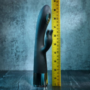 Черный вибростимулятор-кролик Heat Up  Chill - 24,13 см.