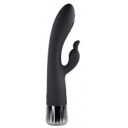 Черный вибростимулятор-кролик Heat Up  Chill - 24,13 см.