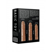 Набор из 3 насадок закрытого типа для увеличения длины и обхвата полового члена