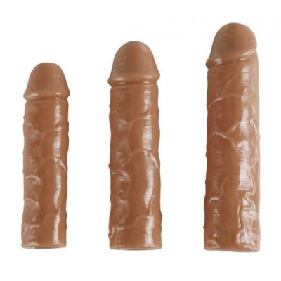 Набор из 3 насадок закрытого типа для увеличения длины и обхвата полового члена Набор из 3 насадок закрытого типа для увеличения длины и обхвата полового члена