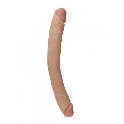Двусторонний телесный фаллоимитатор REAL - 33 см. Двусторонний телесный фаллоимитатор REAL - 33 см.