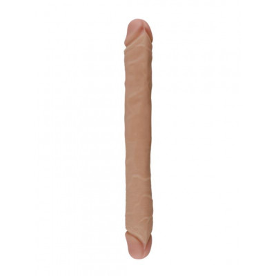 Двусторонний телесный фаллоимитатор REAL - 33 см. Двусторонний телесный фаллоимитатор REAL - 33 см.
