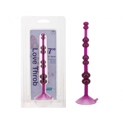 Фиолетовая анальная цепочка на присоске LOVE THROB PURPLE - 17,8 см. Фиолетовая анальная цепочка на присоске LOVE THROB PURPLE - 17,8 см.