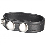 Кольцо на пенис из искусственной кожи на клепках SNAP COCK RING