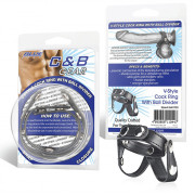 Кольцо на пенис с разделителем мошонки из искусственной кожи на клепках V-STYLE COCK RING