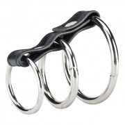 Хомут на пенис из трех металлических колец 3 RING GATES OF HELL