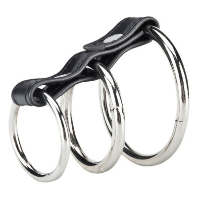 Хомут на пенис из трех металлических колец 3 RING GATES OF HELL Хомут на пенис из трех металлических колец 3 RING GATES OF HELL