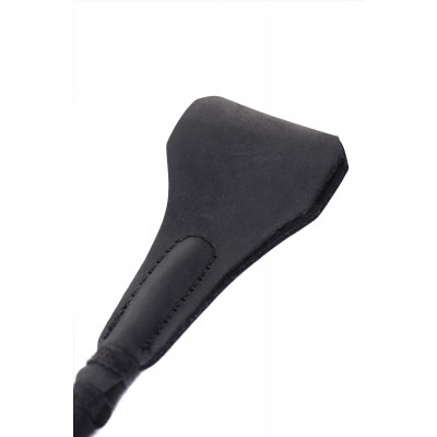 Чёрный стек с треугольным кожаным шлепком - 65 см. Чёрный стек с треугольным кожаным шлепком - 65 см.