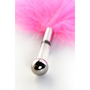 Розовая пуховая щекоталка - 13 см.