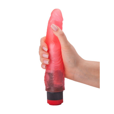 Розовый гелевый виброфаллос - 17,5 см. Розовый гелевый виброфаллос - 17,5 см.