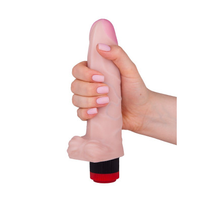 Телесный вибратор ART-Style №9 с поджатой мошонкой - 20 см. Телесный вибратор ART-Style №9 с поджатой мошонкой - 20 см.