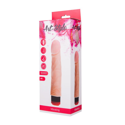 Вибратор с большой розовой головкой ART-Style №1 - 22 см. Вибратор с большой розовой головкой ART-Style №1 - 22 см.