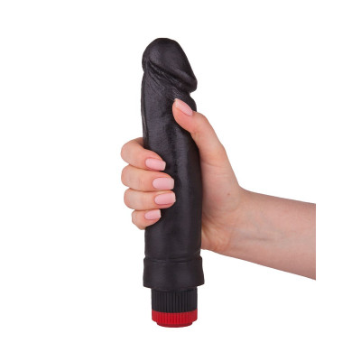 Чёрный вибратор-реалистик с чётко очерченной головкой - 20,5 см. Чёрный вибратор-реалистик с чётко очерченной головкой - 20,5 см.