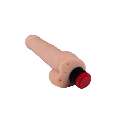 Большой реалистичный виброфаллос с мошонкой - 23 см. Большой реалистичный виброфаллос с мошонкой - 23 см.