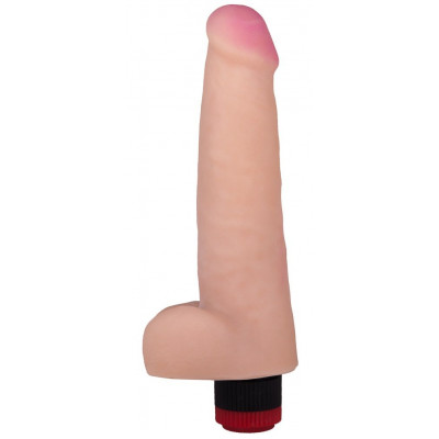 Большой реалистичный виброфаллос с мошонкой - 23 см. Большой реалистичный виброфаллос с мошонкой - 23 см.