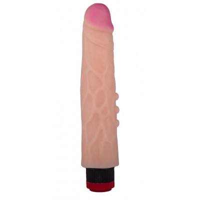 Реалистик с вибрацией и тремя точками с одной из сторон - 24,4 см. Реалистик с вибрацией и тремя точками с одной из сторон - 24,4 см.