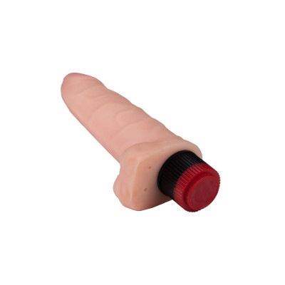 Реалистичный вибратор с небольшой мошонкой - 20,2 см. Реалистичный вибратор с небольшой мошонкой - 20,2 см.